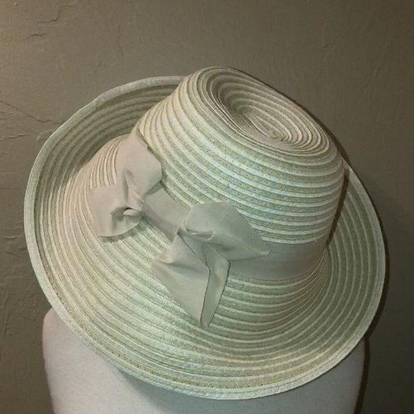 Giovannio NY NWT Fabulous Ivory Derby Wedding Church Brim Bow Hat main image 6